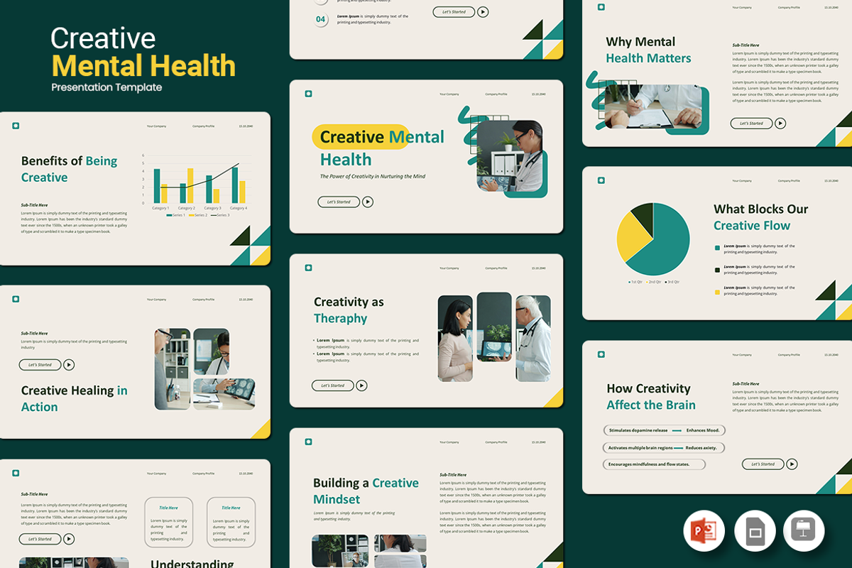 Creative Mental Health - PowerPoint, a Presentation Template by Iqsiart Studio (Photo 1 of 3)