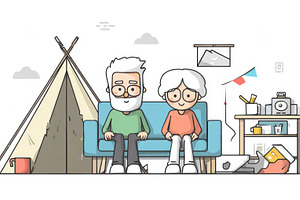 Senior couple in living room, a Photo by Beautiful things