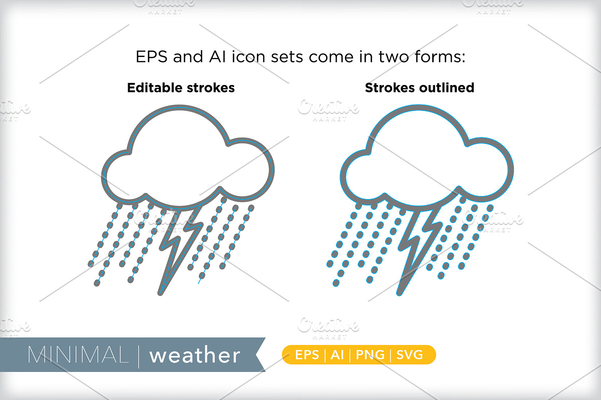 Minimal weather icons, an Outline Icon by Picture Window (Photo 3 of 5)