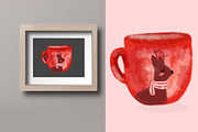 SALE Watercolor cup Mug Collection, a Decorative Illustration by bungamustia (Thumbnail 2 of 5)
