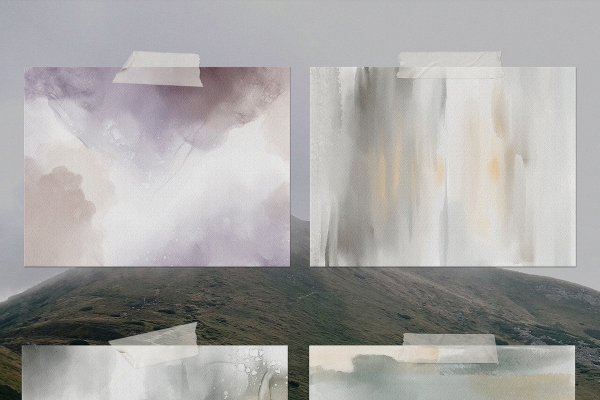 MOODY watercolor neutral backgrounds, a Texture Illustration by Yuliia Lashevska (Photo 6 of 9)