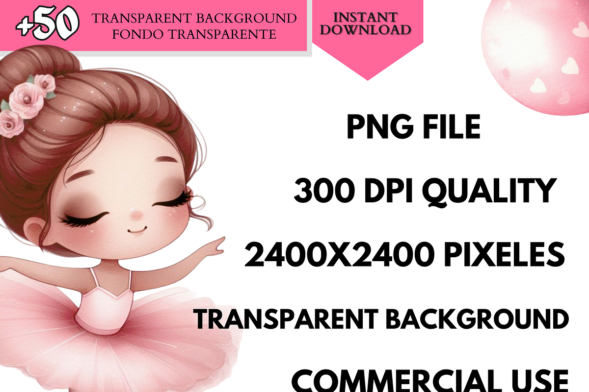 Pink Ballerina Clipart, Cute ballet, a Person Illustration by VM PARTYS  BY TAIRUMA (Photo 6 of 10)