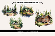 Cabin in the Woods PNG Clipart, an Object Illustration by Geniecreativestudio (Thumbnail 6 of 9)