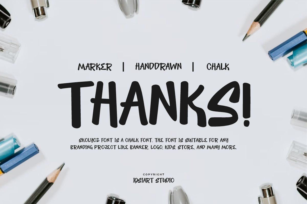 Skolyoz - Marker & Handdrawn Font, a Sans Serif Font by Iqsiart Studio (Photo 4 of 6)