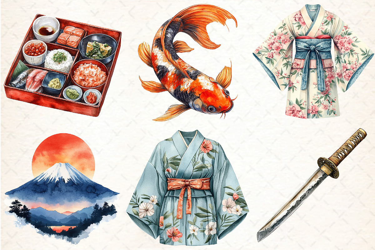 Japanese Culture Clipart Set, an Illustration by DreamCafeArt (Photo 4 of 5)