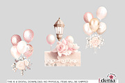 Vintage Romantic Wedding Cliparts, a Seasonal Illustration by EdeniaArtStudio (Thumbnail 6 of 8)