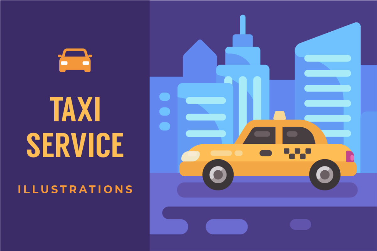 Taxi service illustration set, a Technology Illustration by Ivan Dubovik (Photo 1 of 6)