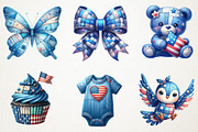 Patchwork Blue Patriotic Sublimation, an Illustration by RobertsArt (Thumbnail 3 of 7)