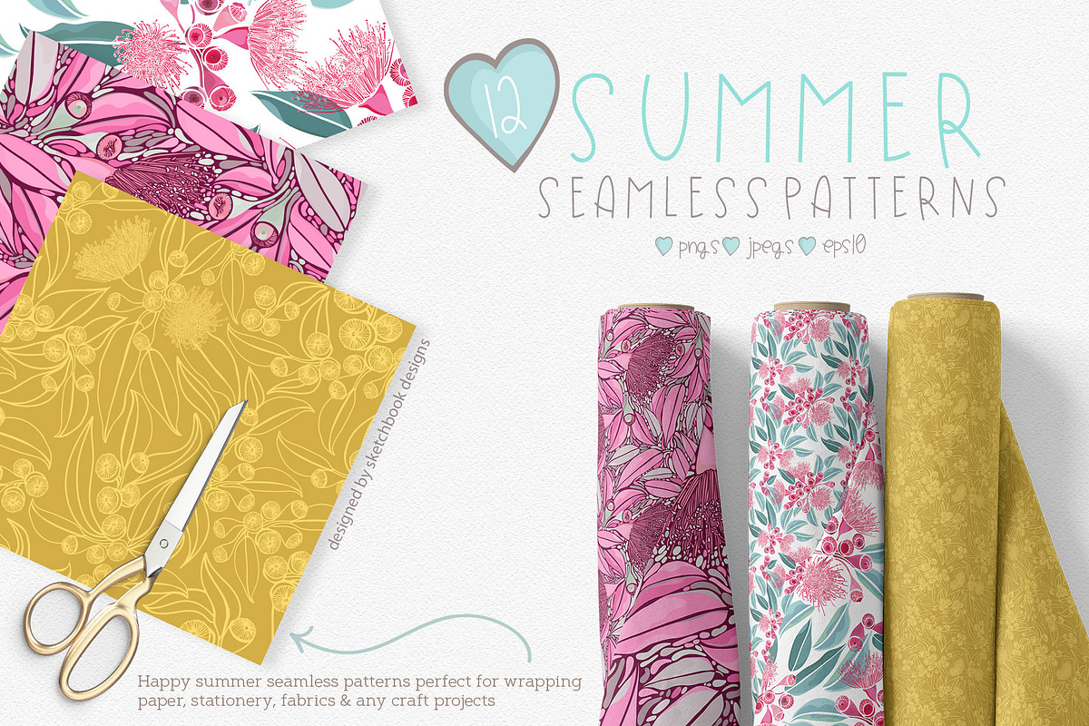 Summer Seamless Patterns, a Pattern Graphic by Sketchbook Designs (Photo 6 of 10)