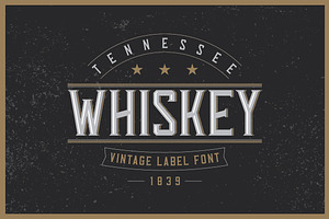 Tennessee Whiskey label font, a Script Font by VozzyStock
