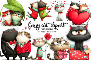 Sassy cat couple png clipart, an Illustration by CreationArt