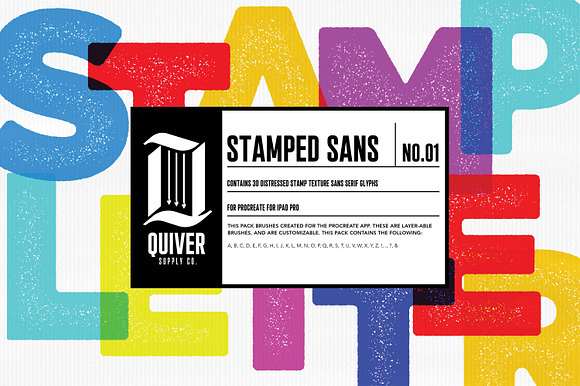 Procreate Stamped Sans Letter Brush preview 8