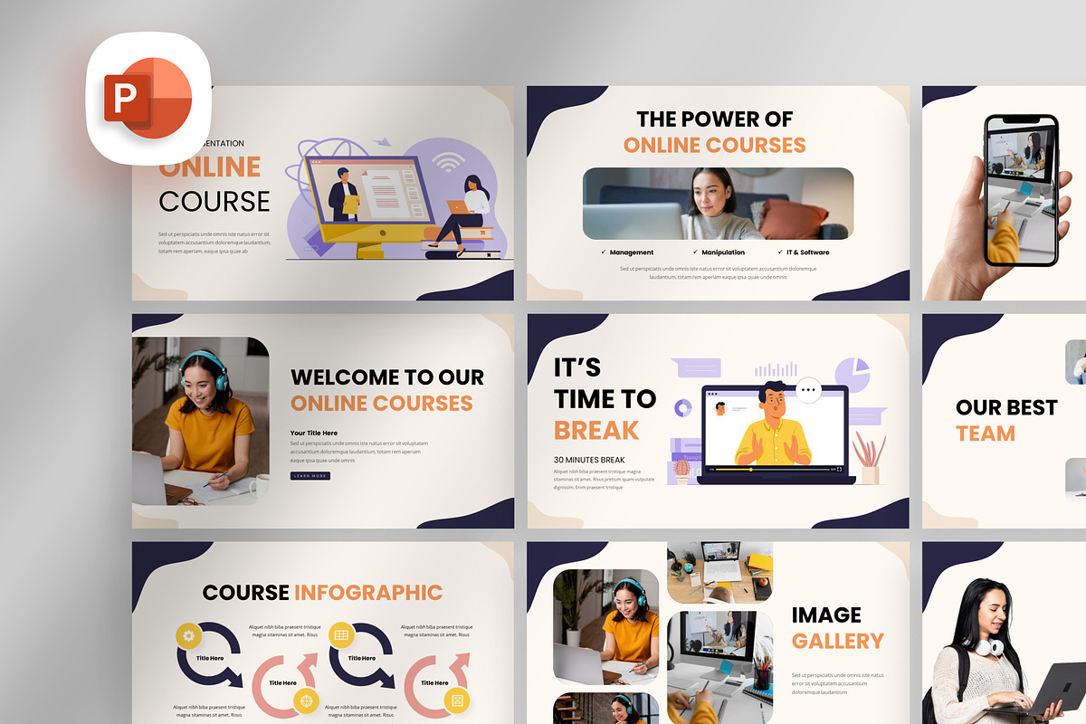 Creative Online Course PowerPoint, a Presentation Template by Digitcase x Wealthwells (Photo 1 of 3)