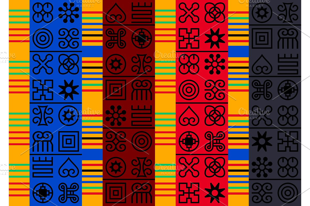 Seamless African Adinkra pattern., a Pattern Graphic by incomible