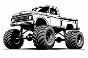 Monster Truck Line Art Bundle, an Illustration by Designs_River (Thumbnail 6 of 9)