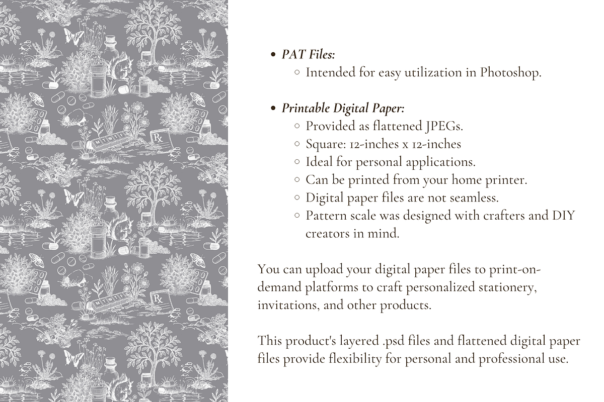 Medical Toile de Jouy Pattern, a Background Graphic by Hughes Studio (Photo 7 of 8)