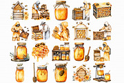 Watercolor Honey Bee Clip Art, an Illustration by Libby Wishes (Thumbnail 5 of 7)