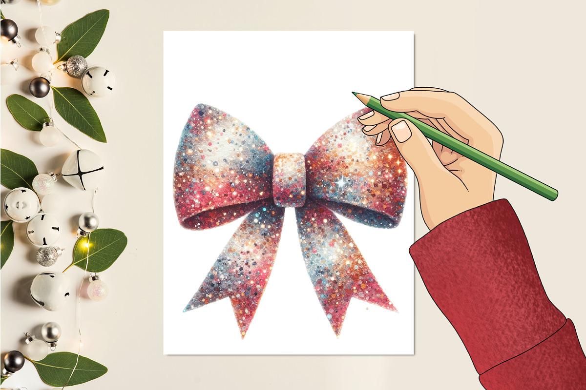 Glitter Bow Clipart, an Illustration by RobertsArt (Photo 5 of 7)