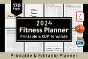 Fitness Planner, Weight Loss Journal, a Print Template by POC Digital (Thumbnail 1 of 7)
