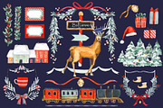 Watercolor Christmas Card Clipart, a Background Graphic by RhianAwni (Thumbnail 9 of 10)