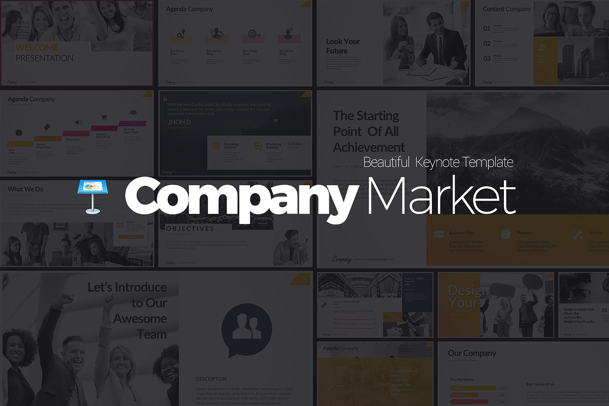 Company Market Keynote, a Presentation Template by Stock Shape (Photo 1 of 7)