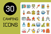 Camping and Hiking Icons Set Vector, an Icon by Designfour (Thumbnail 1 of 4)