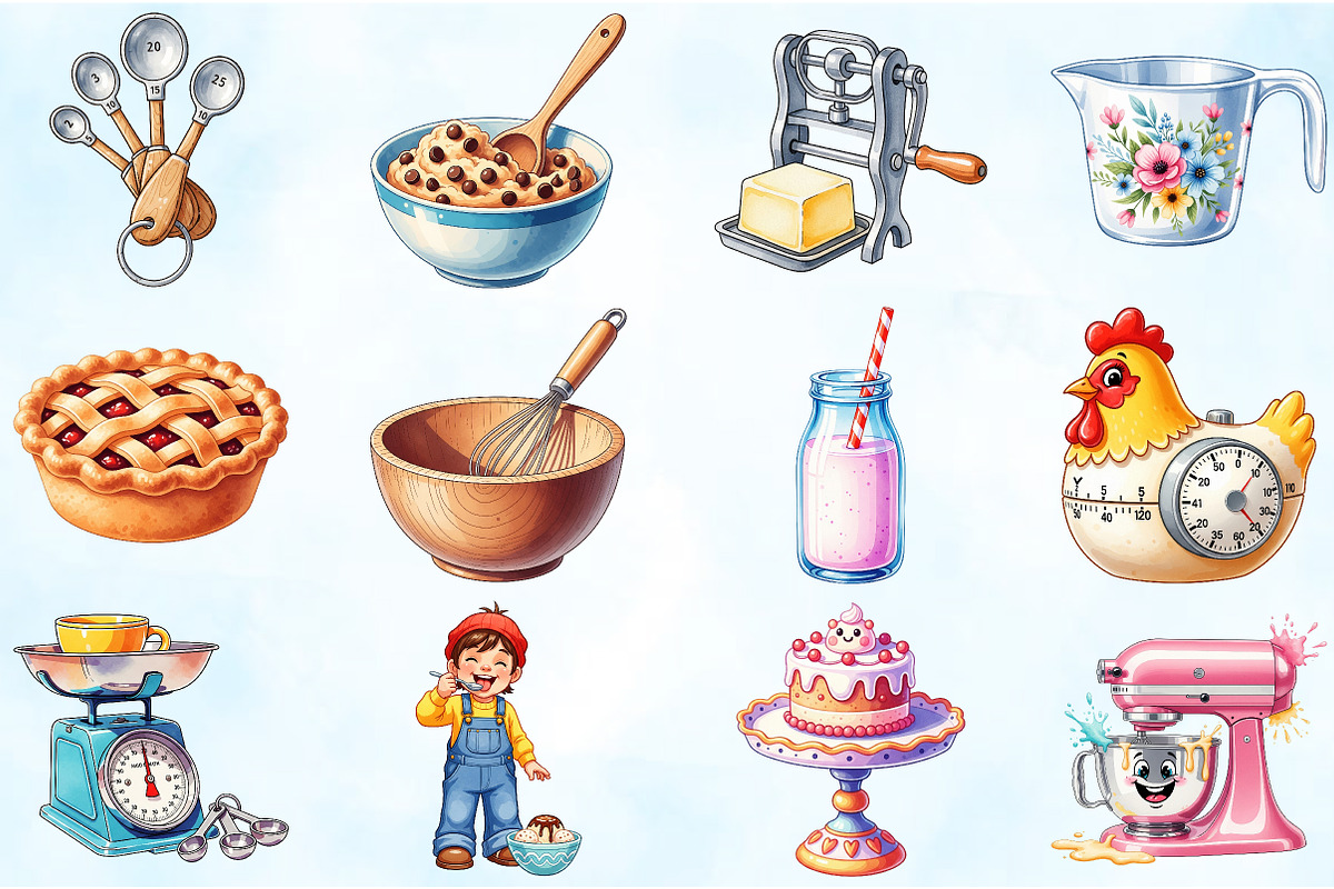 Vintage Baking Sublimation Clipart, an Illustration by Craft Nest (Photo 5 of 6)
