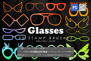 Glasses Photoshop Stamp Brushes, a Brush Add-On by ArtistMef (Thumbnail 1 of 6)