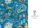 Children's World Map Play Mat, a Pattern Graphic by AllNikArt (Thumbnail 6 of 6)