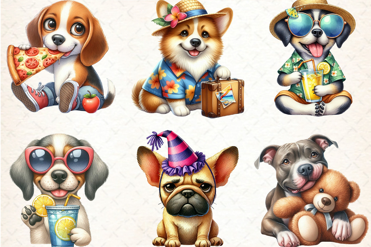 Funny Dog Life Clipart Bundle, an Illustration by DreamCafeArt (Photo 3 of 4)