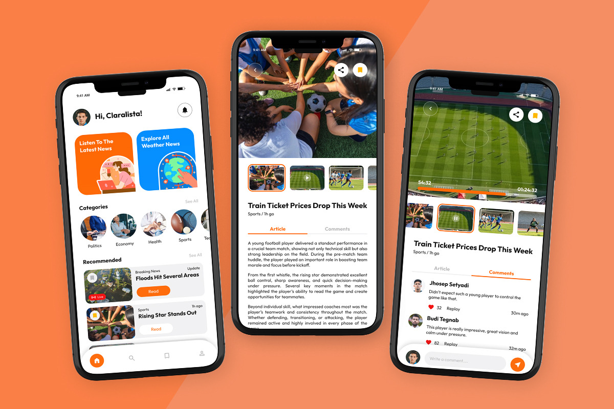 Linews - News & Media Mobile App, an App Template by trabaskriya (Photo 4 of 5)