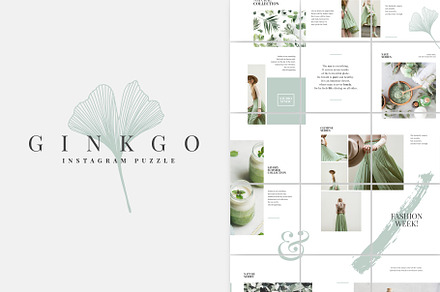 Ginkgo Instagram Puzzle Template, a Social Media Template by Studio Sumac