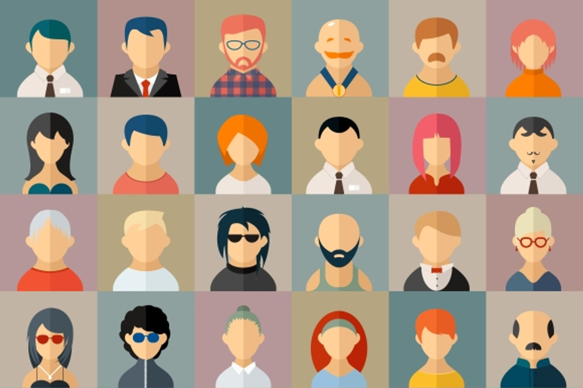 Flat people character avatar icons, a Graphic by Microvector