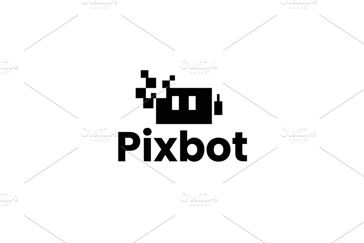 Pixel bot logo icon illustration, a Branding & Logo Template by Dyn Studio