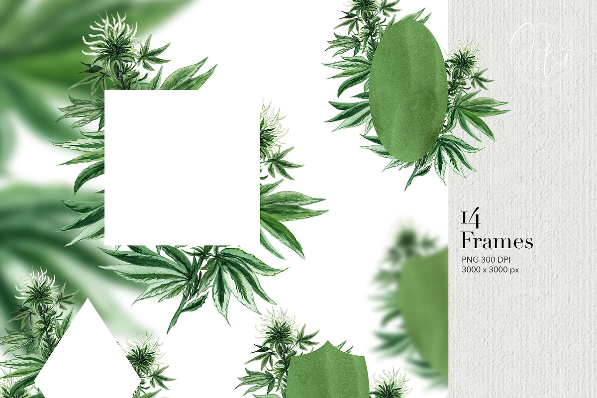 I Love Cannabis - Watercolor Set, an Object Graphic by Jeanina Vlad (Photo 6 of 13)