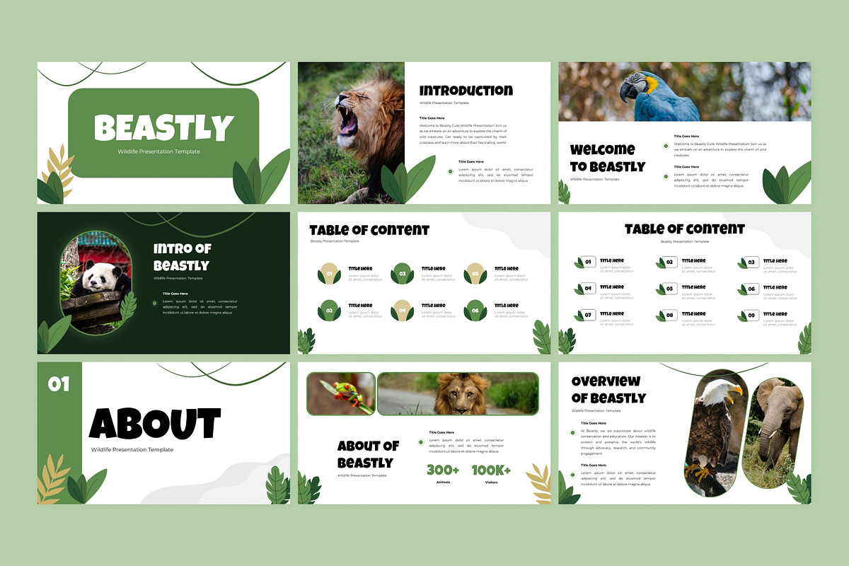Wildlife Powerpoint Template, a Presentation Template by Eklip Studio (Photo 2 of 5)