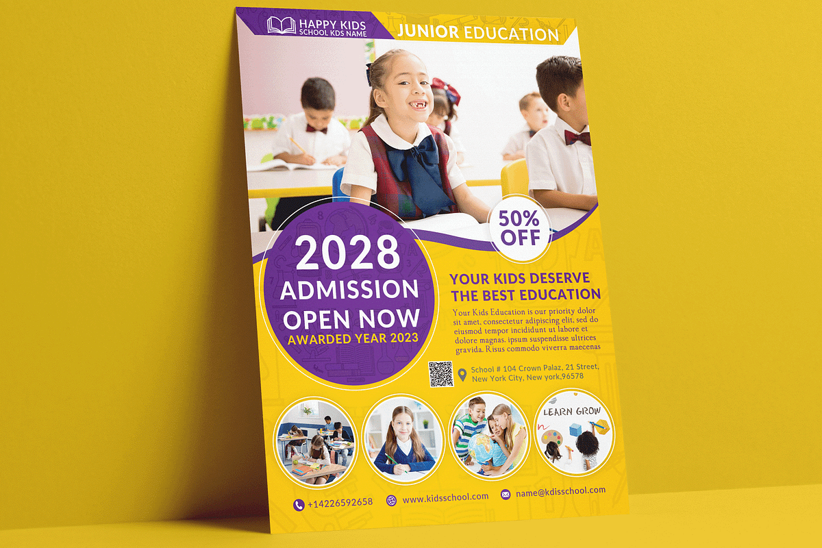 Kids Education Flyer, a Flyer Template by Ample Rising
