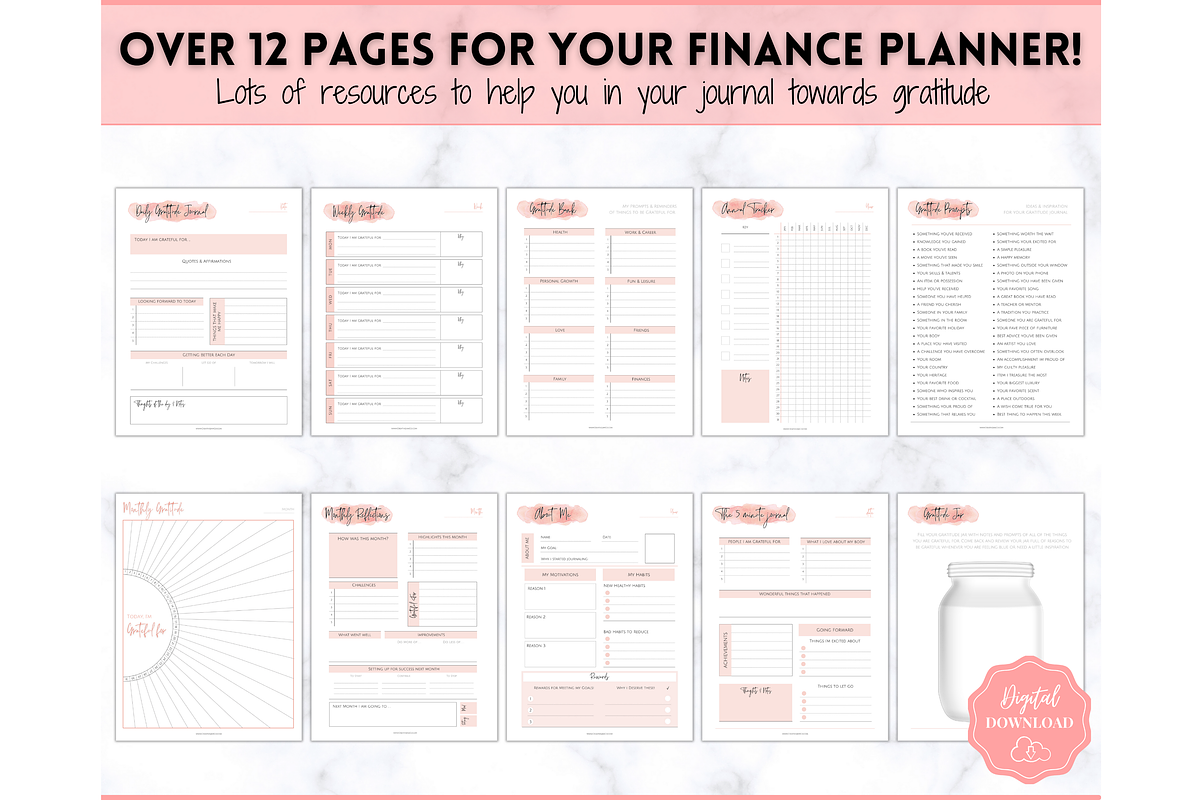 Printable Gratitude Journal BUNDLE, a Templates & Theme by Templatables (Photo 2 of 10)