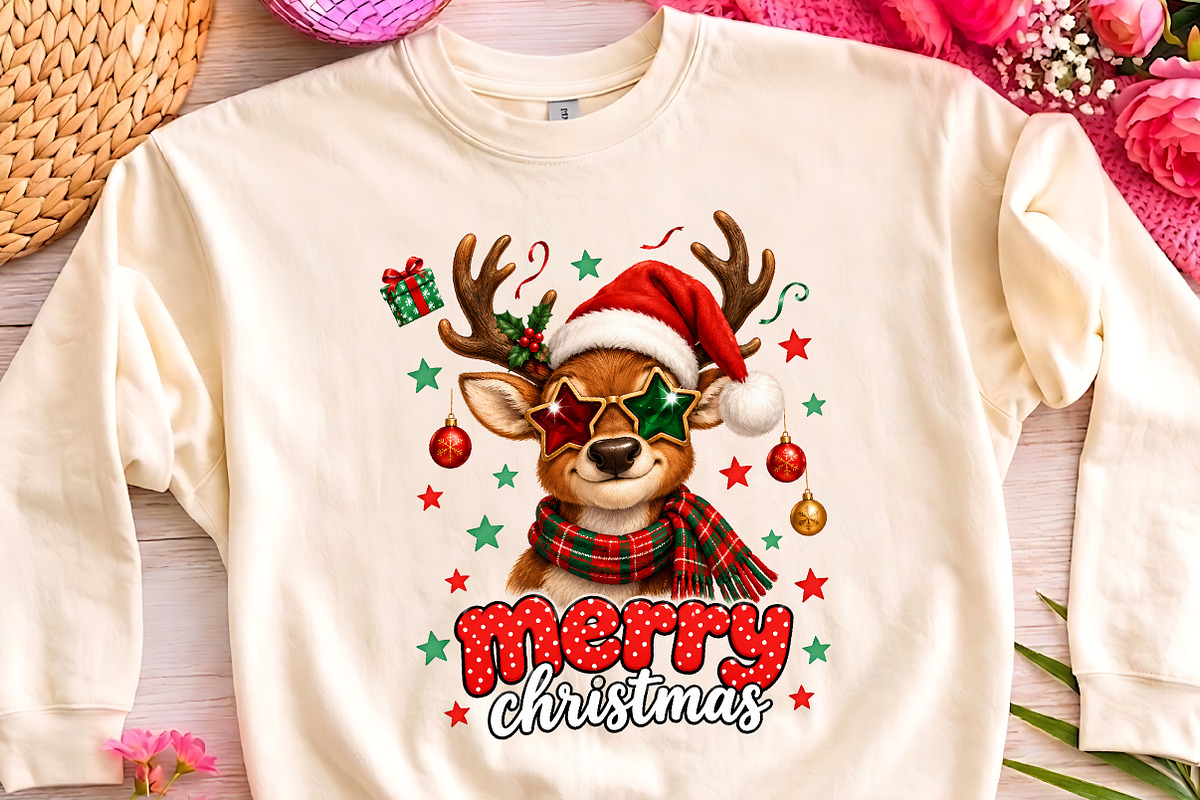 Merry Christmas Reindeer Glasses PNG, a Seasonal Illustration by CrexoraLab (Photo 3 of 4)