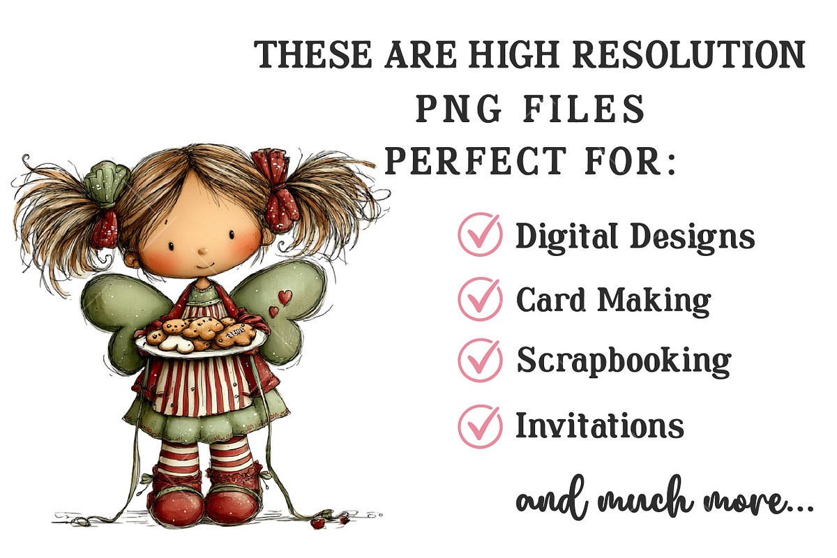 Christmas  Whimsical Fairy Clipart, an Illustration by OK Design (Photo 5 of 6)