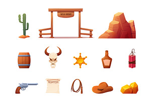 Wild west cartoon clipart. Isolated, an Illustration by Valerie Bodnar