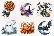 Watercolor Cute Halloween Clipart, an Illustration by CreationArt (Thumbnail 6 of 6)