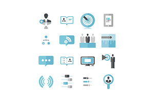 Modern Social Business Icons