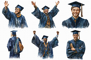 Graduation Boy Clipart, an Illustration by Libby Wishes (Thumbnail 2 of 7)