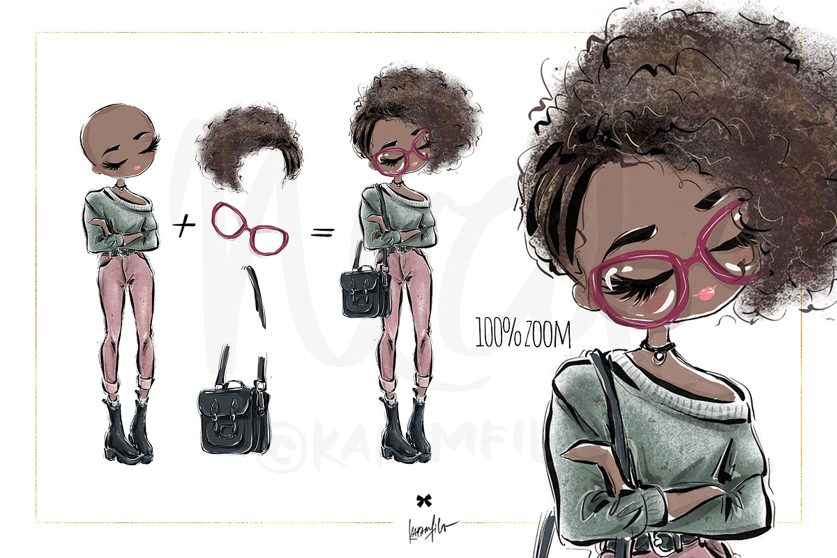 Nerd School Girls PNG Avatar Creator, a Person Illustration by KaramfilaS (Photo 11 of 12)