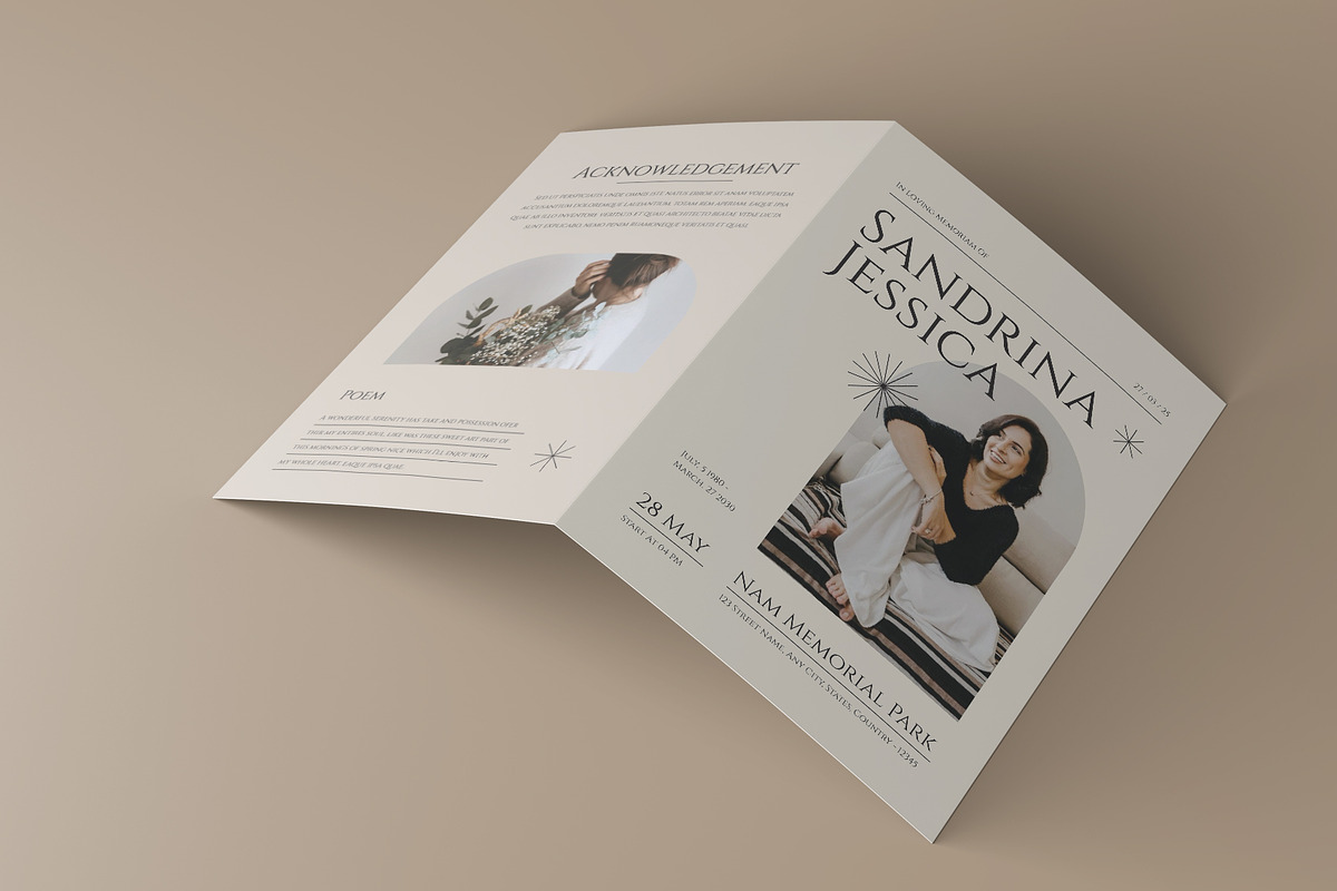 Simple Minimal Funeral Program, a Brochure Template by Neermana (Photo 2 of 4)
