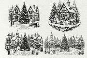 Christmas Village SVG Graphics, a Seasonal Illustration by DENIDigitalArtSudio (Thumbnail 4 of 5)