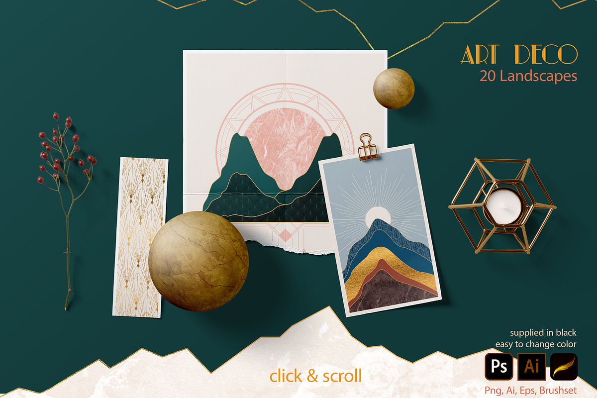 Art Deco Landscape Creator Kit, an Object Graphic by Polli Deeva (Photo 4 of 19)