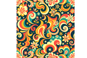 Trending Retro Colors Whimsy  2, a Pattern Graphic by Sharon Schwalbe