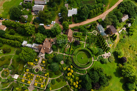 orekhovo manor top view in summer., an Architecture Photo by SaulichPhoto